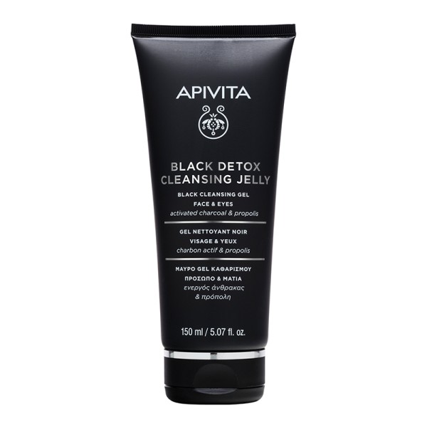 APIVITA BLACK DETOX CLEANSING FACE & EYES GEL 150ML